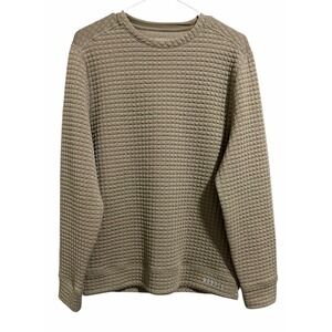 Nobull Quilted Pullover Grid Waffle Textured Taupe Men's Size Medium